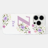 Hoofdkussen Initiaal Plus Naam & Bloemen Ontwerp Case-Mate iPhone Case (Achterkant (horizontaal))