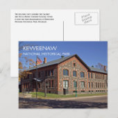 Hoofdkwartier van het Keweenaw National Historic P Briefkaart (Voorkant / Achterkant)