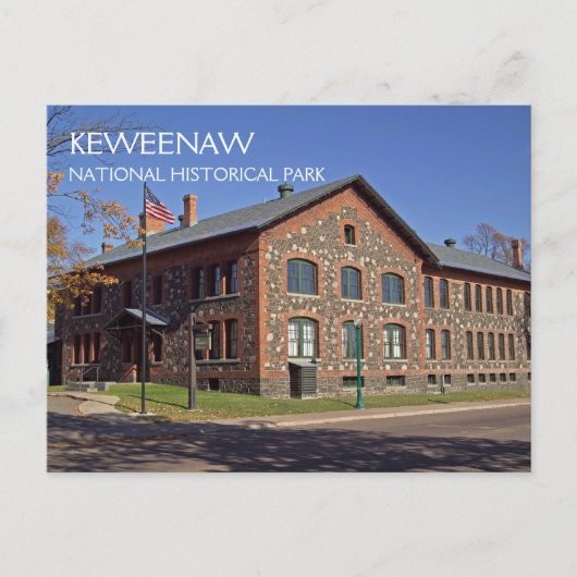 Hoofdkwartier van het Keweenaw National Historic P Briefkaart (Voorkant)