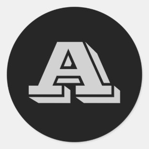 Hoofdletter A Grote ronde trekkers van Janz Sticker