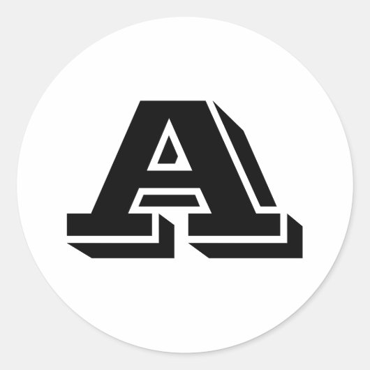 Hoofdletter A kleine ronde stickers van Janz (Voorkant)