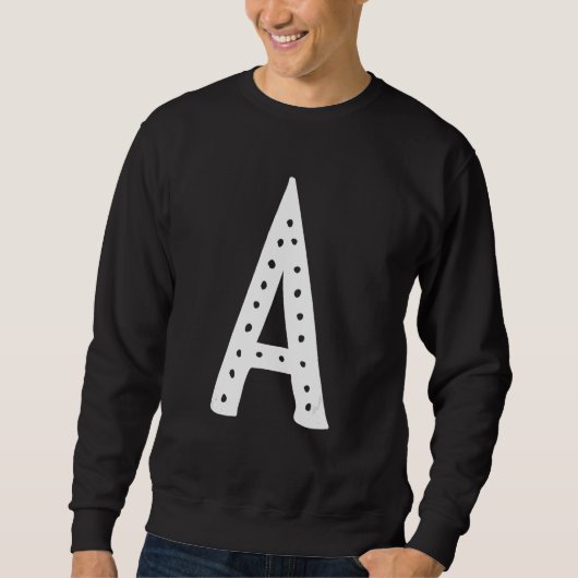 Hoofdletter A Monogram Initiaal Alfabet Trui (Voorkant)