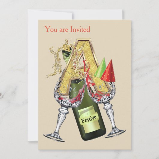 Hoofdletter A Monogram -letter A Kaart (Voorkant)