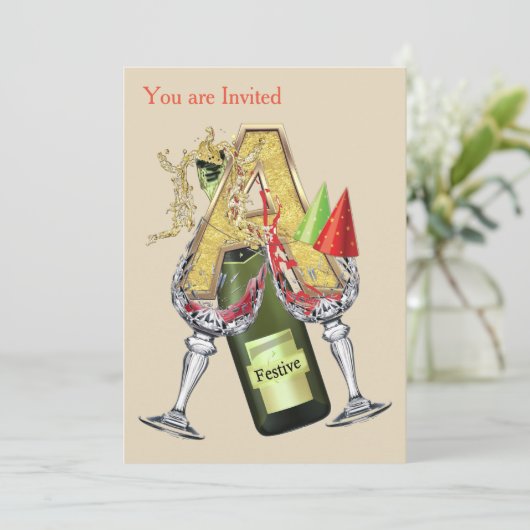 Hoofdletter A Monogram -letter A Kaart (Staand voorkant)