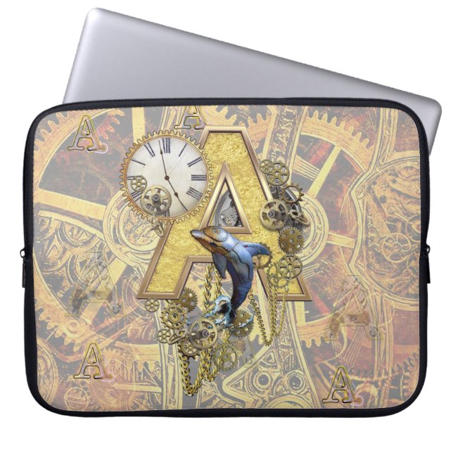Hoofdletter A van het alfabet-monogram Laptop Sleeve (Voorkant)