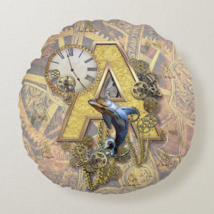 Hoofdletter A van het alfabet-monogram Rond Kussen