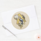 Hoofdletter A van het alfabet-monogram Ronde Sticker (Envelop)