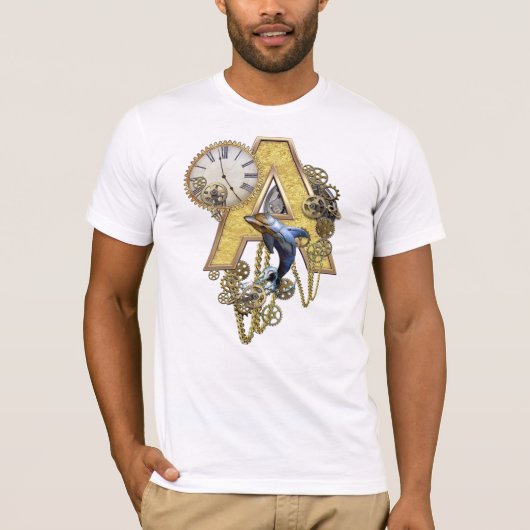 Hoofdletter A van het alfabet-monogram T-shirt (Voorkant)