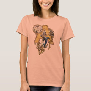 Hoofdletter A van het alfabet-monogram T-shirt