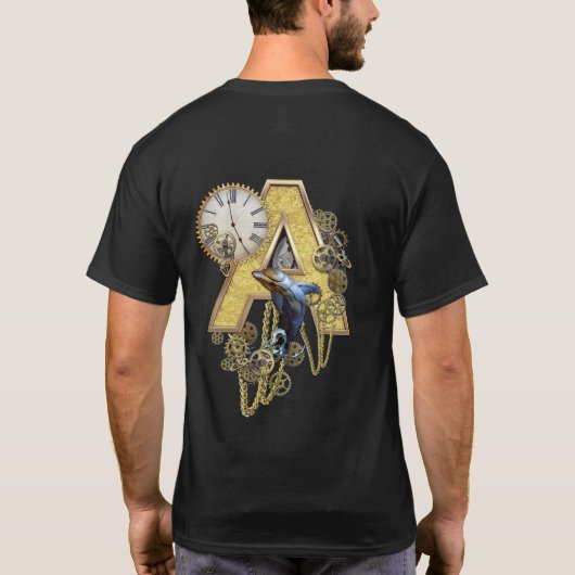 Hoofdletter A van het alfabet-monogram T-shirt (Achterkant)