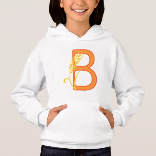 Hoofdletter B bloemenmonogram (Voorkant)