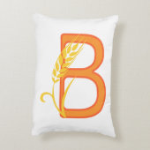 Hoofdletter B bloemenmonogram Accent Kussen (Achterkant (Verticaal))