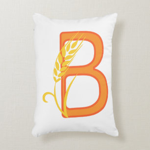 Hoofdletter B bloemenmonogram Accent Kussen