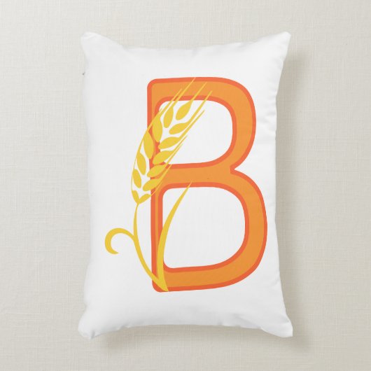 Hoofdletter B bloemenmonogram Accent Kussen (Voorkant(Verticaal))