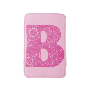 Hoofdletter B bloemenmonogram Badmat