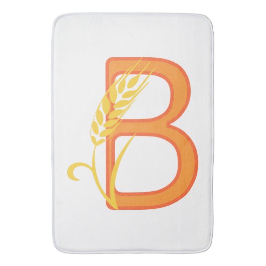 Hoofdletter B bloemenmonogram Badmat (Voorkant Verticaal)