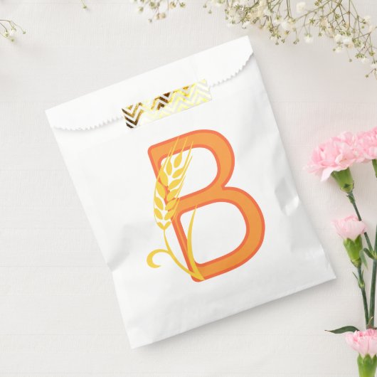 Hoofdletter B bloemenmonogram Bedankzakje (Gezegeld)