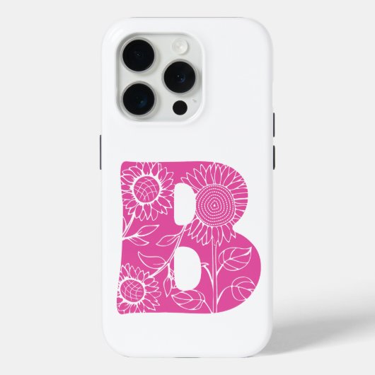 Hoofdletter B bloemenmonogram Case-Mate iPhone Case (Achterkant)