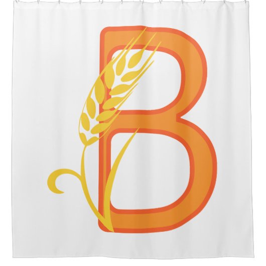 Hoofdletter B bloemenmonogram Douchegordijn (Voorkant)