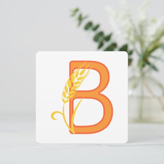 Hoofdletter B bloemenmonogram Feestdagenkaart (Staand voorkant)
