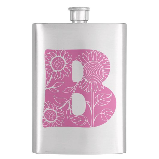 Hoofdletter B bloemenmonogram Flacon (Voorkant)