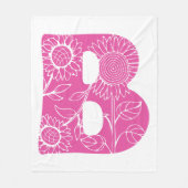 Hoofdletter B bloemenmonogram Fleece Deken (Voorkant)