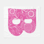 Hoofdletter B bloemenmonogram Fleece Deken (Voorkant (Horizontaal))