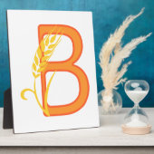 Hoofdletter B bloemenmonogram Fotoplaat (Zijkant)