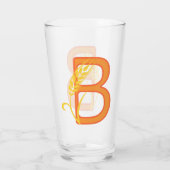 Hoofdletter B bloemenmonogram Glas (Achterkant)