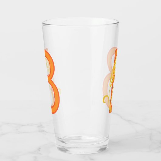 Hoofdletter B bloemenmonogram Glas (Links)