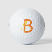 Hoofdletter B bloemenmonogram Golfballen (Voorkant)