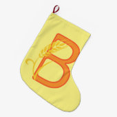 Hoofdletter B bloemenmonogram Grote Kerstsok (Voorkant (Hangend))