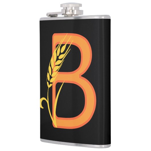 Hoofdletter B bloemenmonogram Heupfles (Links)