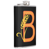 Hoofdletter B bloemenmonogram Heupfles (Rechts)