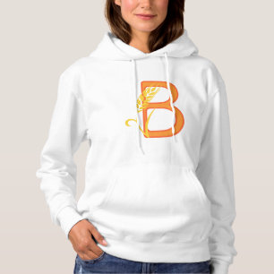 Hoofdletter B bloemenmonogram Hoodie