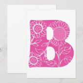 Hoofdletter B bloemenmonogram Kaart (Voorkant / Achterkant)