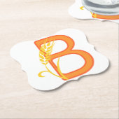 Hoofdletter B bloemenmonogram Kartonnen Onderzetters (Gekanteld)