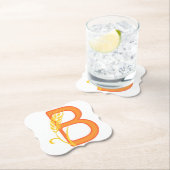 Hoofdletter B bloemenmonogram Kartonnen Onderzetters (Insitu)