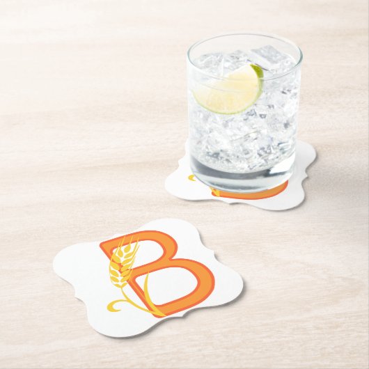 Hoofdletter B bloemenmonogram Kartonnen Onderzetters (Insitu)