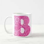 Hoofdletter B bloemenmonogram Koffiemok (Links)