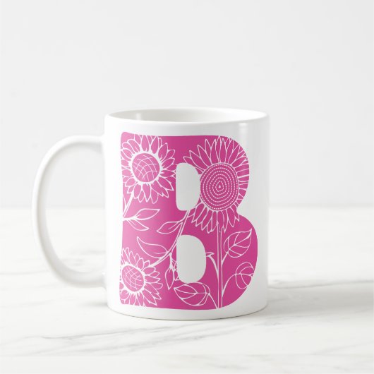 Hoofdletter B bloemenmonogram Koffiemok (Links)