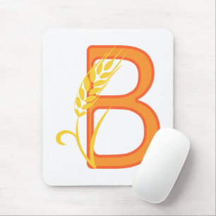 Hoofdletter B bloemenmonogram Muismat