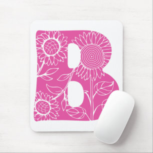 Hoofdletter B bloemenmonogram Muismat