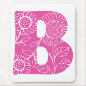 Hoofdletter B bloemenmonogram Muismat (Voorkant)