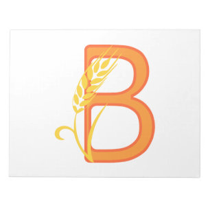 Hoofdletter B bloemenmonogram Notitieblok
