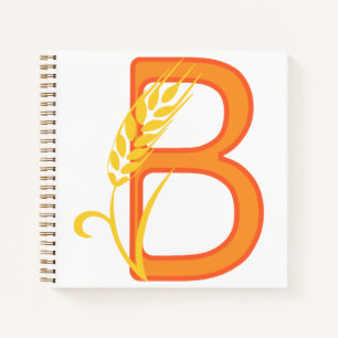 Hoofdletter B bloemenmonogram Notitieboek