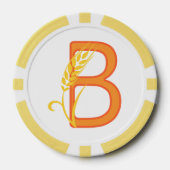 Hoofdletter B bloemenmonogram Poker Chips (Voorkant)