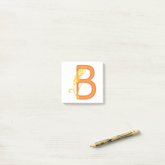 Hoofdletter B bloemenmonogram Post-it® Notes (Op bureau)