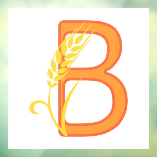 Hoofdletter B bloemenmonogram Raamsticker (Vel 3)