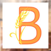 Hoofdletter B bloemenmonogram Raamsticker (Vel 2)